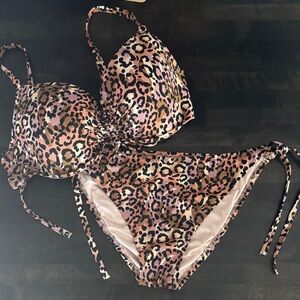 Shade & Shore Pink Leopard Bikini Set